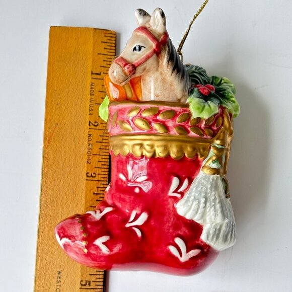 Fitz & Floyd Stocking Ornament Horse 4.5" Gregorian Collection 2002 - Picture 8 of 8